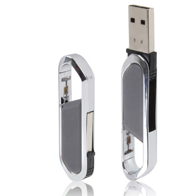 Disque flash USB 2 Go de style Keychains métalliques (Gris) S293GA73-32