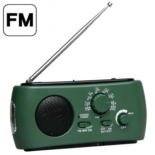 Radio AM / FM à dynamo / solaire avec lampe de poche (RD332) (vert) SH0003848-311