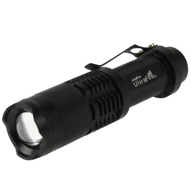 Lampe de poche UltraFire Focus, 3 modes, Cree XM-L T6 LED, lumière blanche, flux lumineux: 700lm, longueur: 11.6cm (noir) SH04201096-36