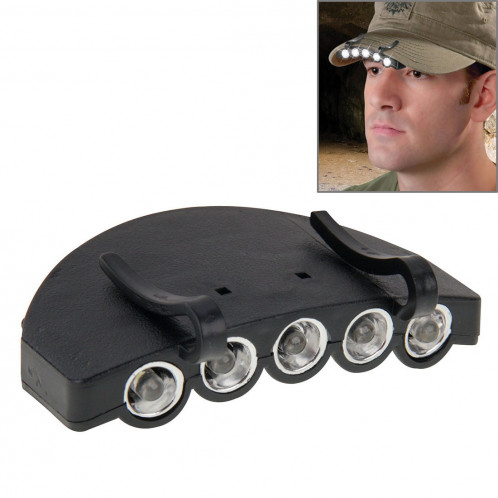 Ampoule Torche HeadLamp Head Light, 5 LED White Light, pour la pêche en plein air Camping Chasse (Noir) SH311B402-39