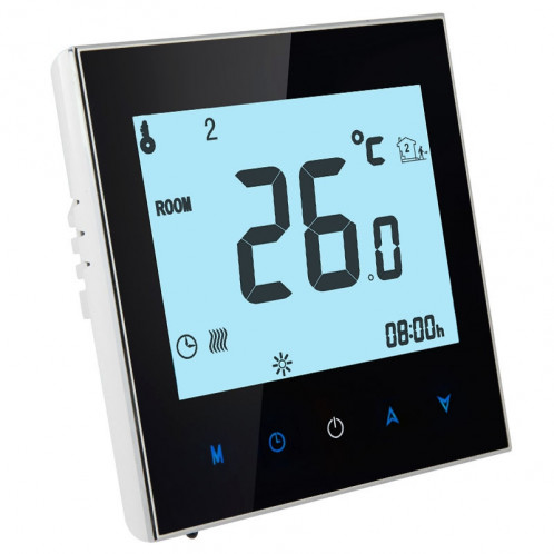 Thermostat d'ambiance programmable d'affichage à cristaux liquides de système de chauffage par le sol électrique (noir) SH0507355-311