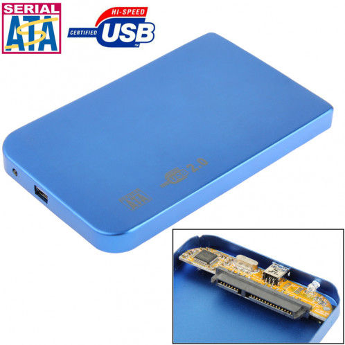 Boîtier externe SATA HDD 2,5 pouces, taille: 126 mm x 75 mm x 13 mm (bleu) S2506L928-37