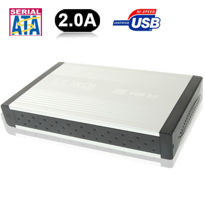 Boîtier externe HDD SATA & IDE haute vitesse de 3,5 pouces, prise en charge USB 2.0 (argent) SH3502255-37