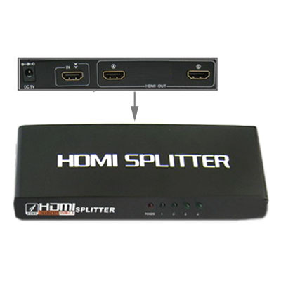 2 ports 1080p HDMI Splitter, 1.3 Version, Support TV HD / Xbox 360 / PS3 etc (noir) SH3013497-31