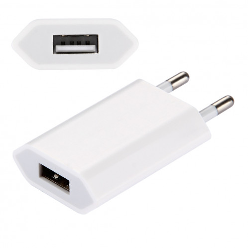 5V / 1A EU Plug USB Charger, Pour iPhone, Galaxy, Huawei, Xiaomi, LG, HTC et autres téléphones intelligents, Appareils rechargeables (Blanc) SH0129981-36
