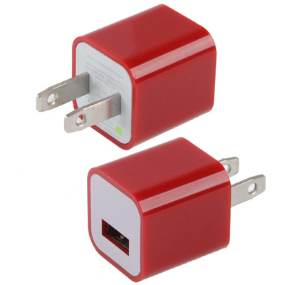 Chargeur USB Plug US, pour iPad, iPhone, Galaxy, Huawei, Xiaomi, LG, HTC et autres téléphones intelligents, appareils rechargeables (Rouge) SH103R113-32