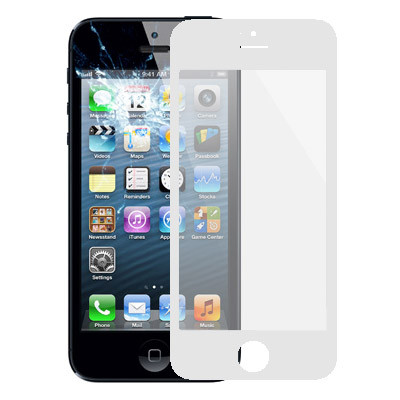 Lentille extérieure en verre pour iPhone 5 et 5S (blanc) SL728W1509-37