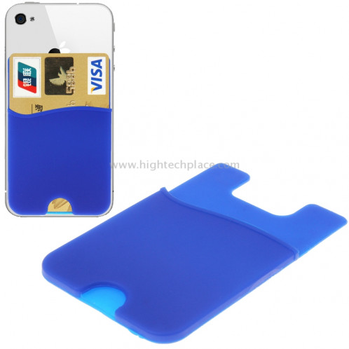Porte-cartes Smart Wallet en silicone pour iPhone 8 et 7 et 7 Plus / 6 et 6 Plus / iPhone 5 et 5S / iPhone 4 et 4S (Bleu) SP89BE0-34