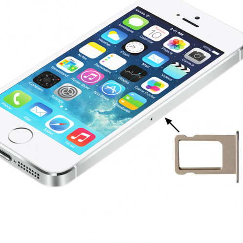 Pour le support de plateau de carte SIM d'origine pour iPhone 5S (or) SP00GD1383-33