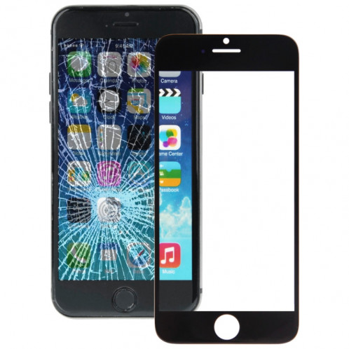 iPartsBuy pour iPhone 6 lentille de verre extérieure de l'écran avant (noir) SI063B1238-38