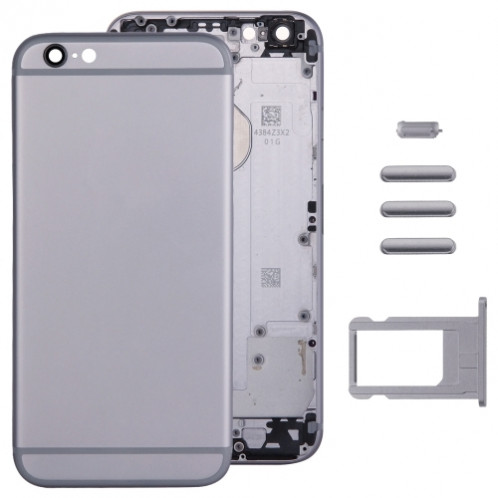 iPartsBuy Housse de boîtier complet pour iPhone 6, y compris la couverture arrière et le plateau de la carte et le bouton de contrôle du volume et le bouton de mise sous tension et la touche du vibreur (gris) SI068H1030-37