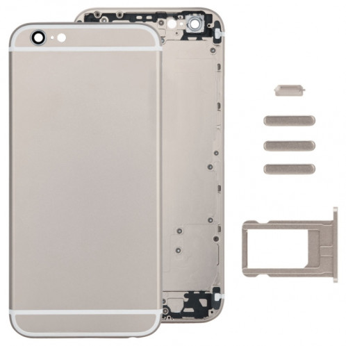 Couvercle de boîtier complet pour iPhone 6, y compris la couverture arrière et le plateau de la carte et le bouton de contrôle du volume et le bouton d'alimentation et la touche de la touche du vibreur (or) SC355J1790-37