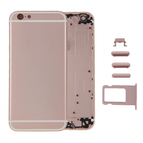 iPartsAcheter 6 en 1 pour iPhone 6 (couverture arrière + plateau de carte + touche de contrôle du volume + bouton d'alimentation + interrupteur de sourdine vibrateur clé + signe) couvercle du boîtier Assemblée SI221M777-36