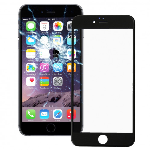iPartsAcheter 2 en 1 pour iPhone 6 (Lentille extérieure en verre + cadre) (Noir) SI100B1508-38
