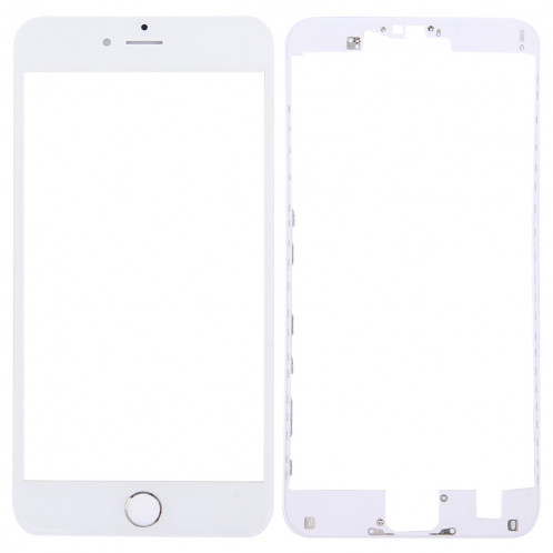 3 en 1 pour iPhone 6s Plus (lentille en verre avec écran avant + cadre LCD pour boîtier avant + bouton de démarrage) (Argent) SH220S1632-38