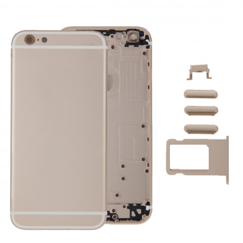 iPartsAcheter 6 en 1 pour iPhone 6 Plus (couverture arrière + porte-cartes + touche de contrôle du volume + bouton d'alimentation + interrupteur de sourdine Vibrateur clé + signe) couvercle du boîtier Assemblée SI900J1978-36