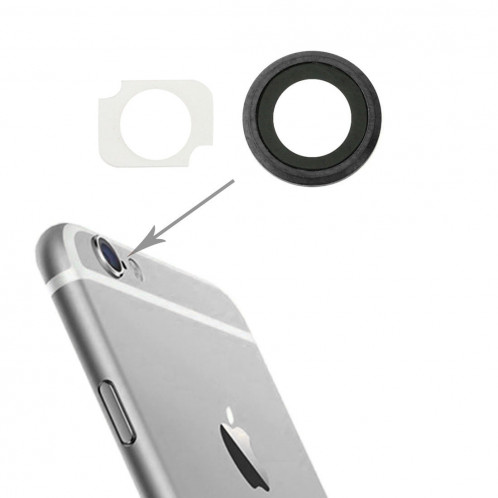 iPartsAcheter pour iPhone 6 Plus et 6 s Plus anneau de lentille de la caméra arrière + Bracker lampe de poche, 10 paires / Set (Gris) SI103H222-34