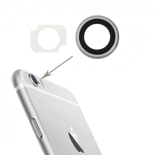iPartsAcheter pour iPhone 6 Plus et 6 s Plus anneau de lentille de caméra arrière + Bracker lampe de poche, 10 paires / Set (Silver) SI103S897-34