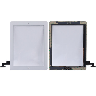 Panneau tactile (bouton du contrôleur + bouton de la touche d'accueil, câble flexible de membrane PCB + adhésif d'installation de l'écran tactile) pour iPad 2 / A1395 / A1396 / A1397 (blanc) SH758W615-35