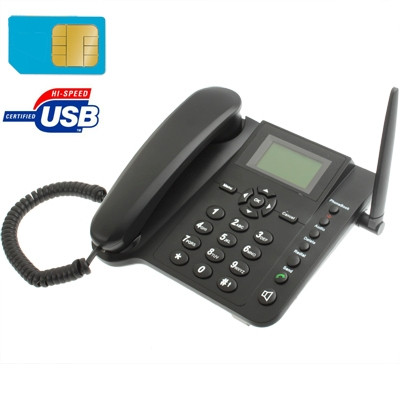 Téléphone d'affaires sans fil GSM fixe d'écran de 2,4 pouces TFT, bande de quadruple: GSM 850/900/1800 / 1900Mhz (noir) SH06051405-312
