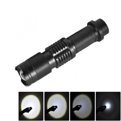 Lampe de poche LED blanche à 5 modes de fonctionnement LT-HX CREE XM-L T6, 2200 LM Mini Télescopique (Noir) SH302B221-38