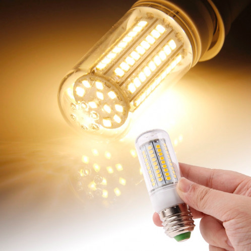 E27 8.0W 420LM ampoule de lumière de maïs, 102 LED SMD 2835, lumière blanche chaude, AC 220V, avec couvercle transparent SH01WW1663-38