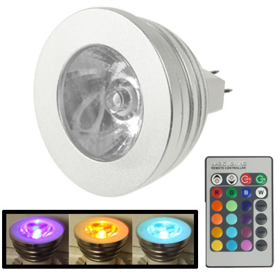 MR16 5W RGB LED Ampoule, Flux lumineux: 400-450LM, avec télécommande, DC 12V SH30221524-36