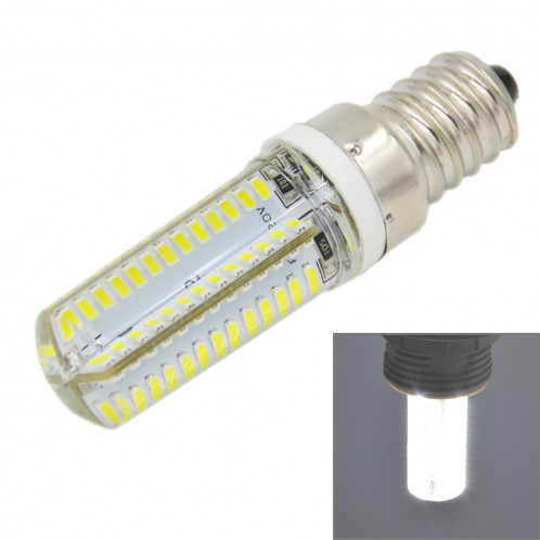 E14 5W 400LM Silicone ampoule de maïs, 104 LED SMD 3014, lumière blanche, AC 220V SH890W194-37