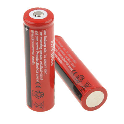 Batterie rechargeable longue durée au lithium-ion de 2 PCS UltraFire 18650 3000mAh 3.7V (Rouge) SH01121693-34