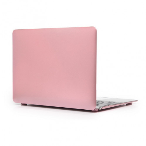 Metal Texture Series Hard Shell étui de protection en plastique pour Macbook 12 pouces (rose) SH028F187-35