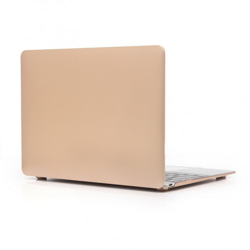 Metal Texture Series Hard Shell étui de protection en plastique pour Macbook 12 pouces (or) SH028J700-35