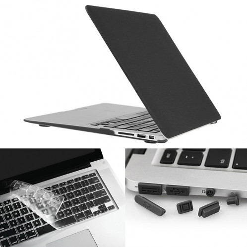 ENKAY pour Macbook Air 11,6 pouces (version US) / A1370 / A1465 Hat-Prince 3 en 1 Coque de protection en plastique dur avec protection de clavier et prise de poussière de port (noir) SE580B1743-39