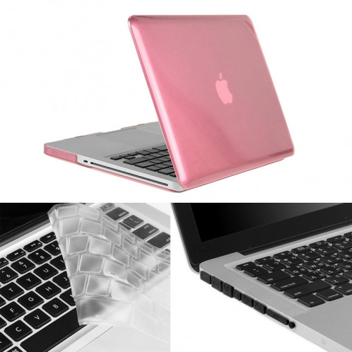 ENKAY pour Macbook Pro 13,3 pouces (US Version) / A1278 Chapeau-Prince 3 en 1 Crystal Hard Shell Housse de protection en plastique avec Keyboard Guard & Port poussière Plug (rose) SE903F831-310