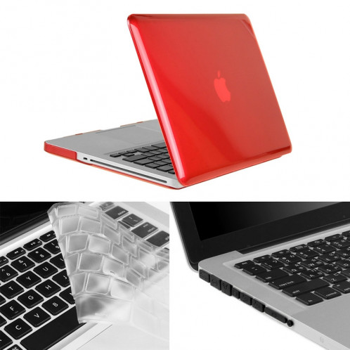ENKAY pour Macbook Pro 13.3 pouces (US Version) / A1278 Chapeau-Prince 3 en 1 Crystal Hard Shell Housse de protection en plastique avec clavier de garde & Port poussière Plug (rouge) SE903R951-310