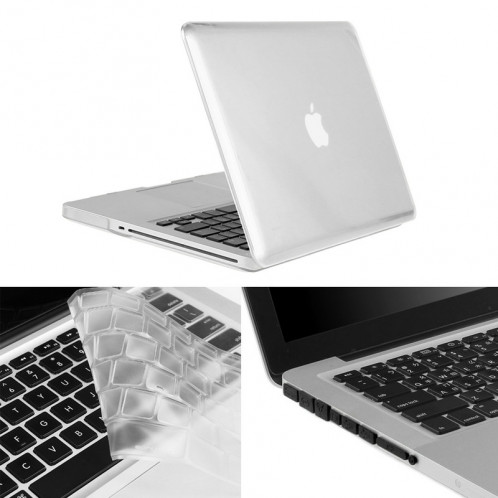 ENKAY pour Macbook Pro 13,3 pouces (Version US) / A1278 Hat-Prince 3 en 1 Crystal Hard Shell Housse de protection en plastique avec clavier de protection et bouchon de poussière Port (Blanc) SE903T826-310