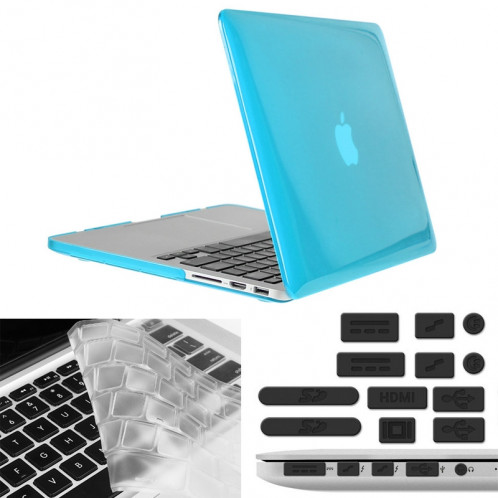 ENKAY pour Macbook Pro Retina 13,3 pouces (version US) / A1425 / A1502 Chapeau-Prince 3 en 1 Crystal Hard Shell Housse de protection en plastique avec clavier de protection et prise de poussière de port (Bleu) SE904L1208-310