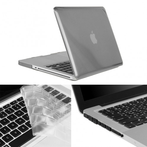 ENKAY pour Macbook Pro 15,4 pouces (US Version) / A1286 Chapeau-Prince 3 en 1 Crystal Hard Shell Housse de protection en plastique avec Keyboard Guard & Port poussière Plug (Gris) SE905H580-310