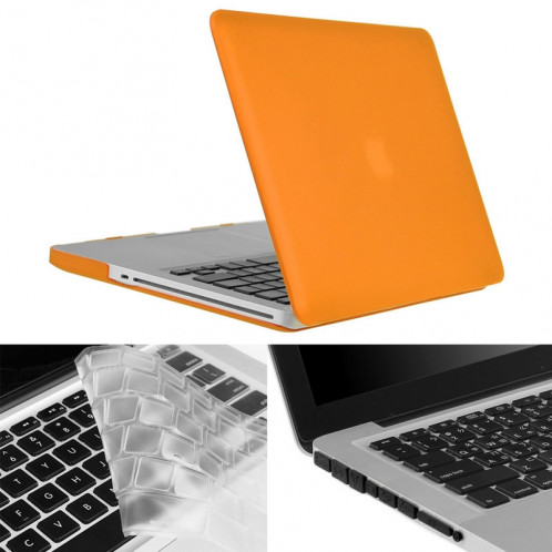 ENKAY pour Macbook Pro 13,3 pouces (version US) / A1278 Hat-Prince 3 en 1 Coque de protection en plastique dur avec protection de clavier et prise de poussière de port (Orange) SE907E760-310