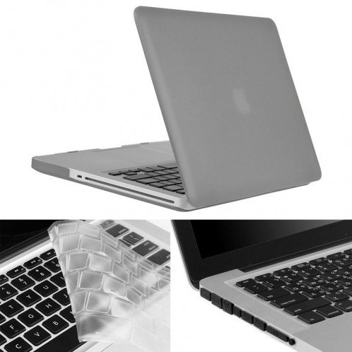 ENKAY pour Macbook Pro 13,3 pouces (Version US) / A1278 Hat-Prince 3 en 1 Coque de protection en plastique dur givré avec clavier de protection et prise de poussière de port (Gris) SE907H126-310