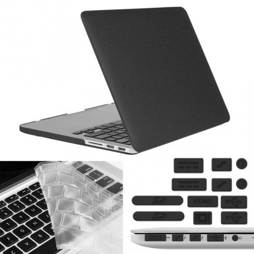 ENKAY pour Macbook Pro Retina 13,3 pouces (version US) / A1425 / A1502 Hat-Prince 3 en 1 givré Hard Shell étui de protection en plastique avec Keyboard Guard & Port poussière Plug (Noir) SE908B1509-310