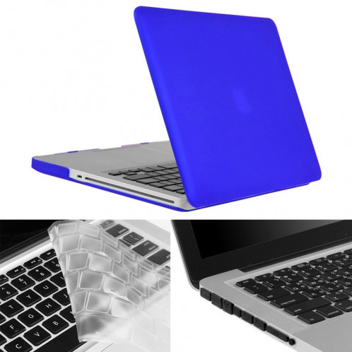 ENKAY pour Macbook Pro 15,4 pouces (version US) / A1286 Hat-Prince 3 en 1 Coque de protection en plastique dur avec protection de clavier et prise de poussière de port (bleu foncé) SE909D1820-310