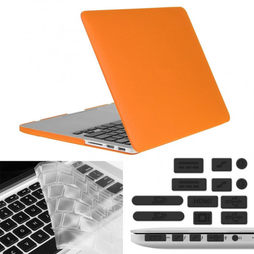 ENKAY pour Macbook Pro Retina 15,4 pouces (version US) / A1398 Hat-Prince 3 en 1 Coque de protection en plastique dur avec protection de clavier et prise de poussière de port (Orange) SE910E1676-310
