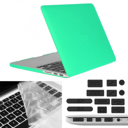 ENKAY pour Macbook Pro Retina 15,4 pouces (version US) / A1398 Hat-Prince 3 en 1 coque de protection en plastique dur givré avec clavier de protection et prise de poussière de port (vert) SE910G1277-310