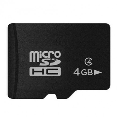 Carte mémoire Micro SD (TF) haute vitesse de 4 Go classe 10 de Taiwan, écriture: 8mb / s, lecture: 12mb / s (capacité réelle à 100%) (noir) SH81311119-34