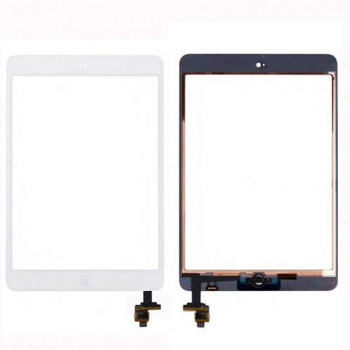 Écran tactile en verre de numériseur + Puce IC + Assemblage de contrôle flexible pour iPad mini et iPad mini 2 (Blanc) SH734W908-35