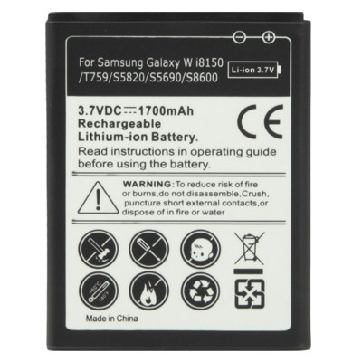 Batterie 1700mAh pour Galaxy W i8150 / T759 / S5820 / S5690 / S8600 SH0442518-34