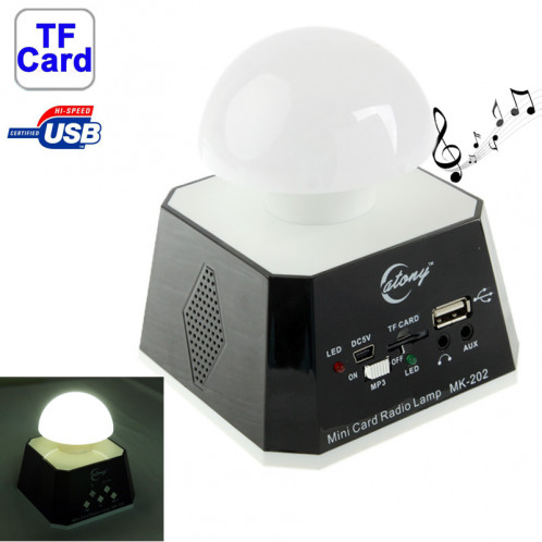 CT-0019 Multi LED Lumières haut-parleur avec radio FM, carte de soutien TF (noir) SH07851412-37