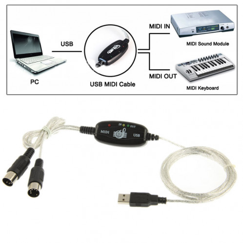 Adaptateur de câble de convertisseur d'interface USB vers clavier MIDI SA01241023-34