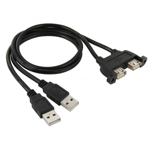 2 USB 2.0 mâle vers 2 ports USB 2.0 femelle avec 2 trous de rallonge, longueur: 50cm S203081173-34