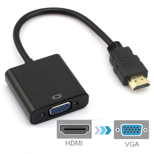 20cm HDMI 19 broches mâle vers VGA femelle câble adaptateur (noir) SH0336698-35